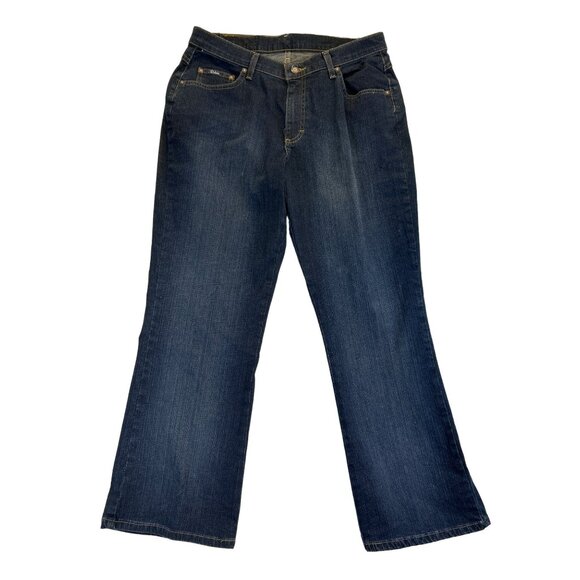 Wrangler Jeans Womens 14 Petite Blue Denim Bootcut‎ Dark Wash - Picture 1 of 6